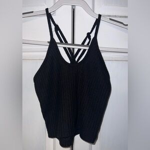 black criss cross bust shirt